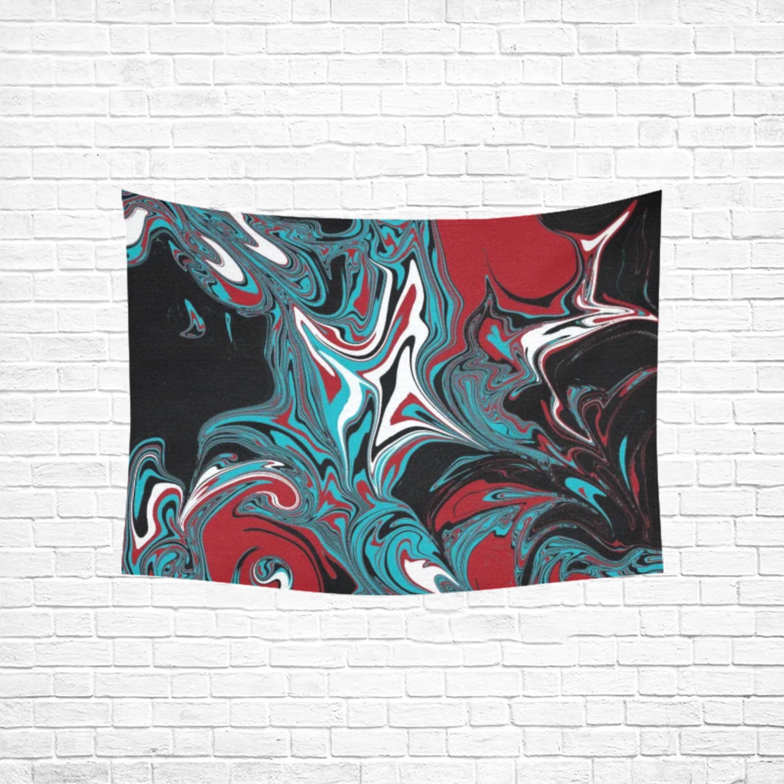 Dark Wave of Colors Cotton Linen Wall Tapestry 40"x 30"