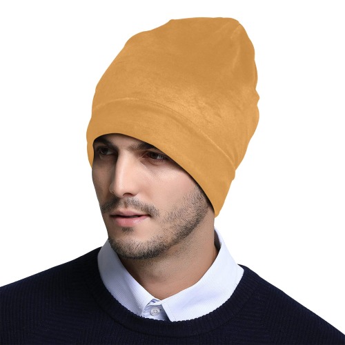 color butterscotch All Over Print Beanie for Adults