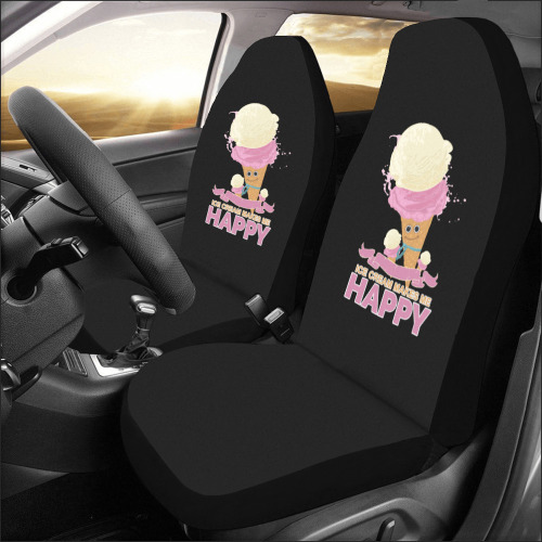 Ice Cream Makes Me Happy Car Seat Covers (Set of 2)