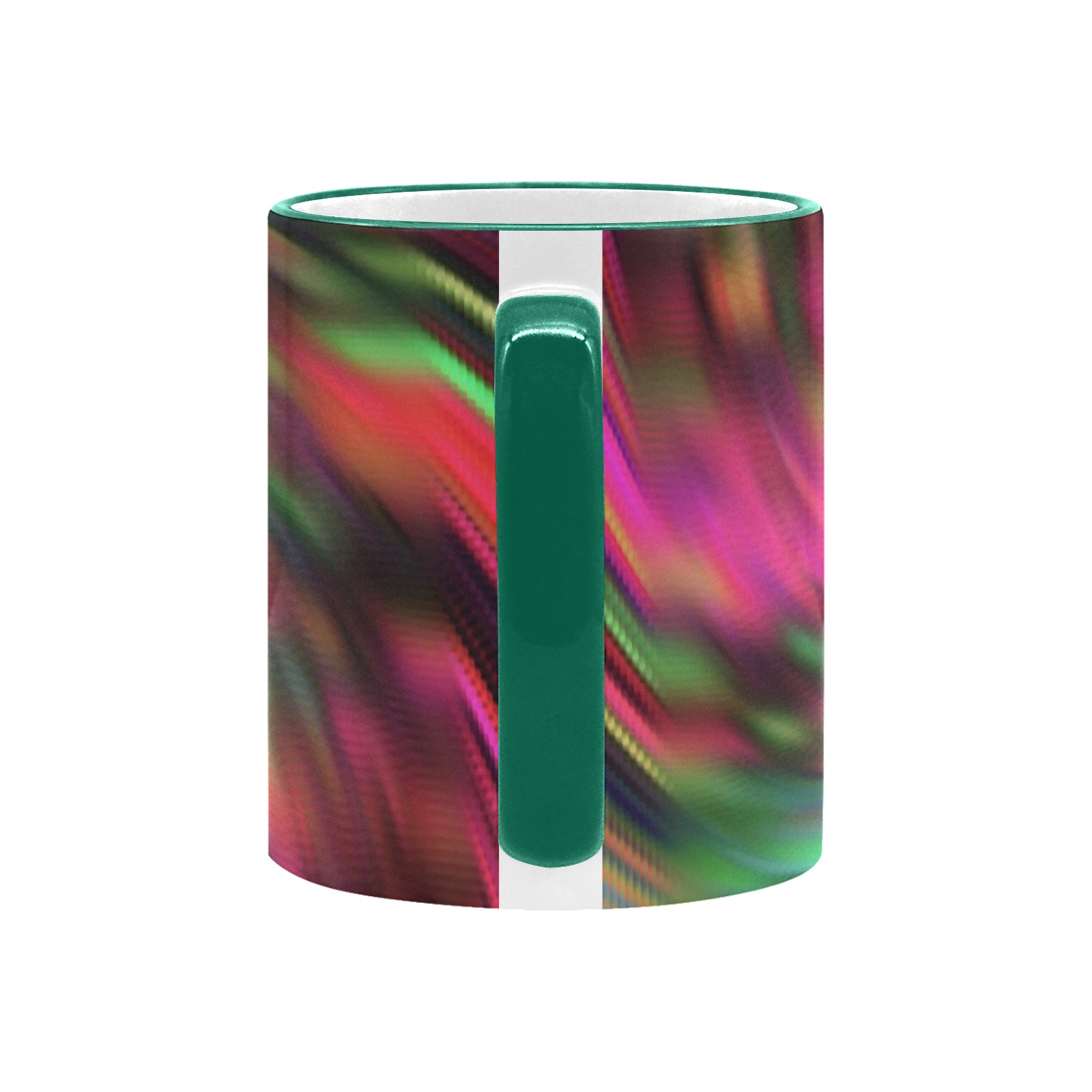 Red Green Spiral Custom Edge Color Mug (11oz)