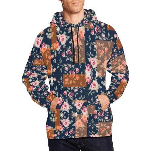 flower square (1) All Over Print Hoodie for Men (USA Size) (Model H13)
