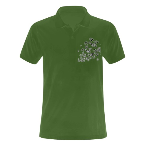 Lullaby Chino Green Men's Polo Shirt (Model T24)