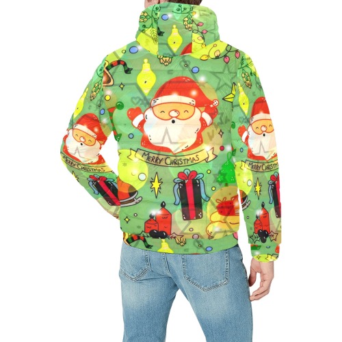 Christmas Pop 2022 by Nico Bielow Men's Padded Hooded Jacket (Model H42)