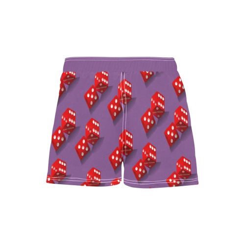 Las Vegas Craps Dice - Purple Women's Casual Board Shorts (Model L54)