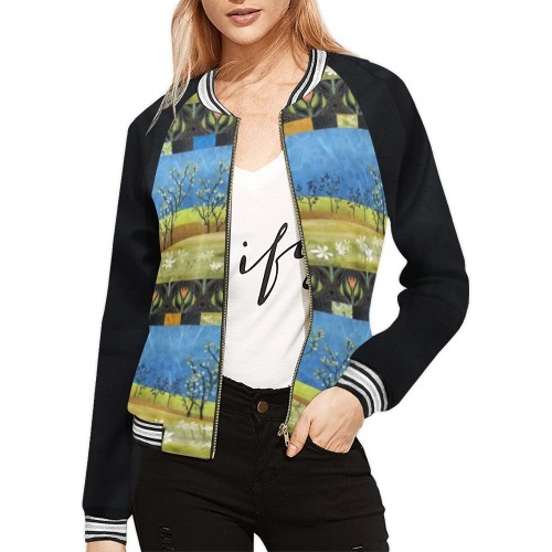 THFD114 All Over Print Bomber Jacket for Women (Model H21)