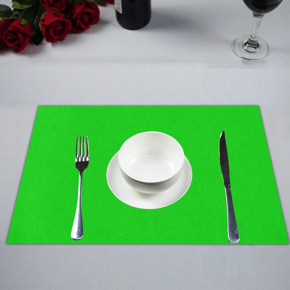 Merry Christmas Green Solid Color Placemat 14’’ x 19’’ (Set of 6)