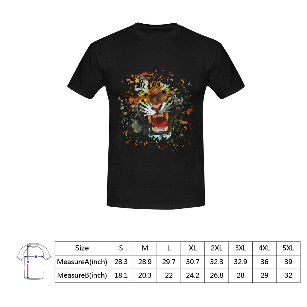 Tiger Roar Men's T-Shirt in USA Size (Front Printing Only)