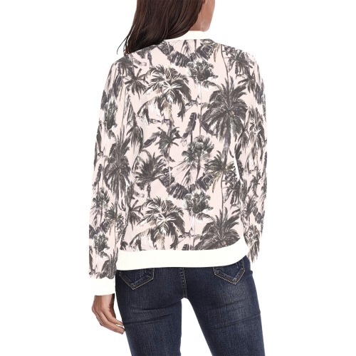 Obsession_tropical_palm_trees All Over Print Bomber Jacket for Women (Model H36)