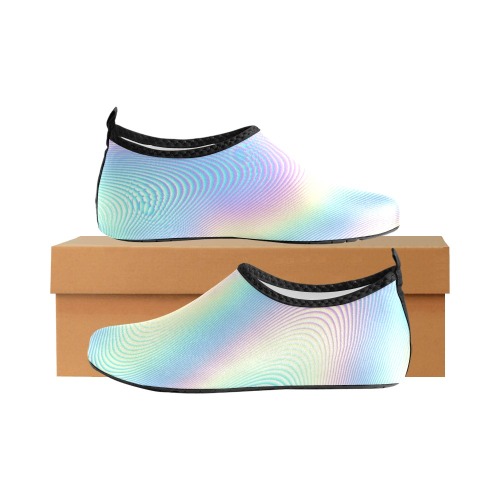 Holographic Rainbow Prints Kids' Slip-On Water Shoes (Model 056)