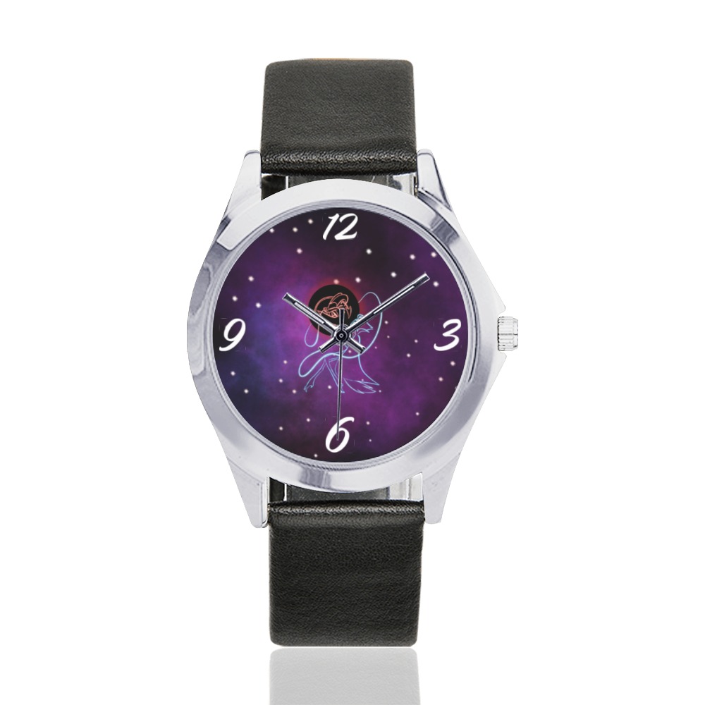 lmw watch Unisex Silver-Tone Round Leather Watch (Model 216)