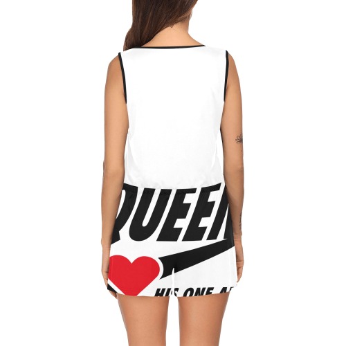 queen white All Over Print Short Jumpsuit