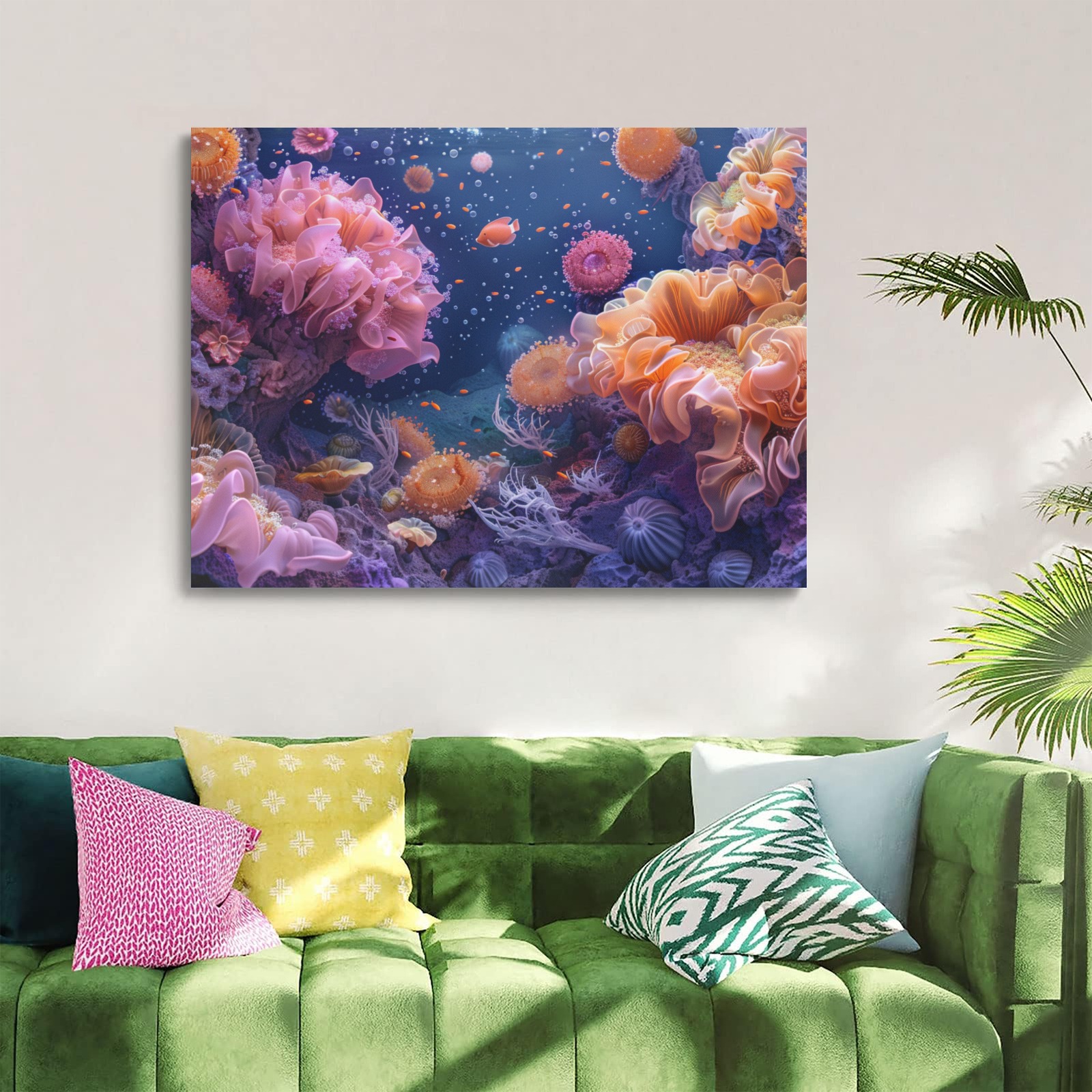 Floral Style 2 Frame Canvas Print 32"x24"