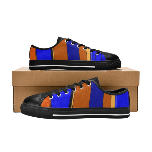 Abstract Blue And Orange 930 Men's Classic Canvas Shoes (Model 018)