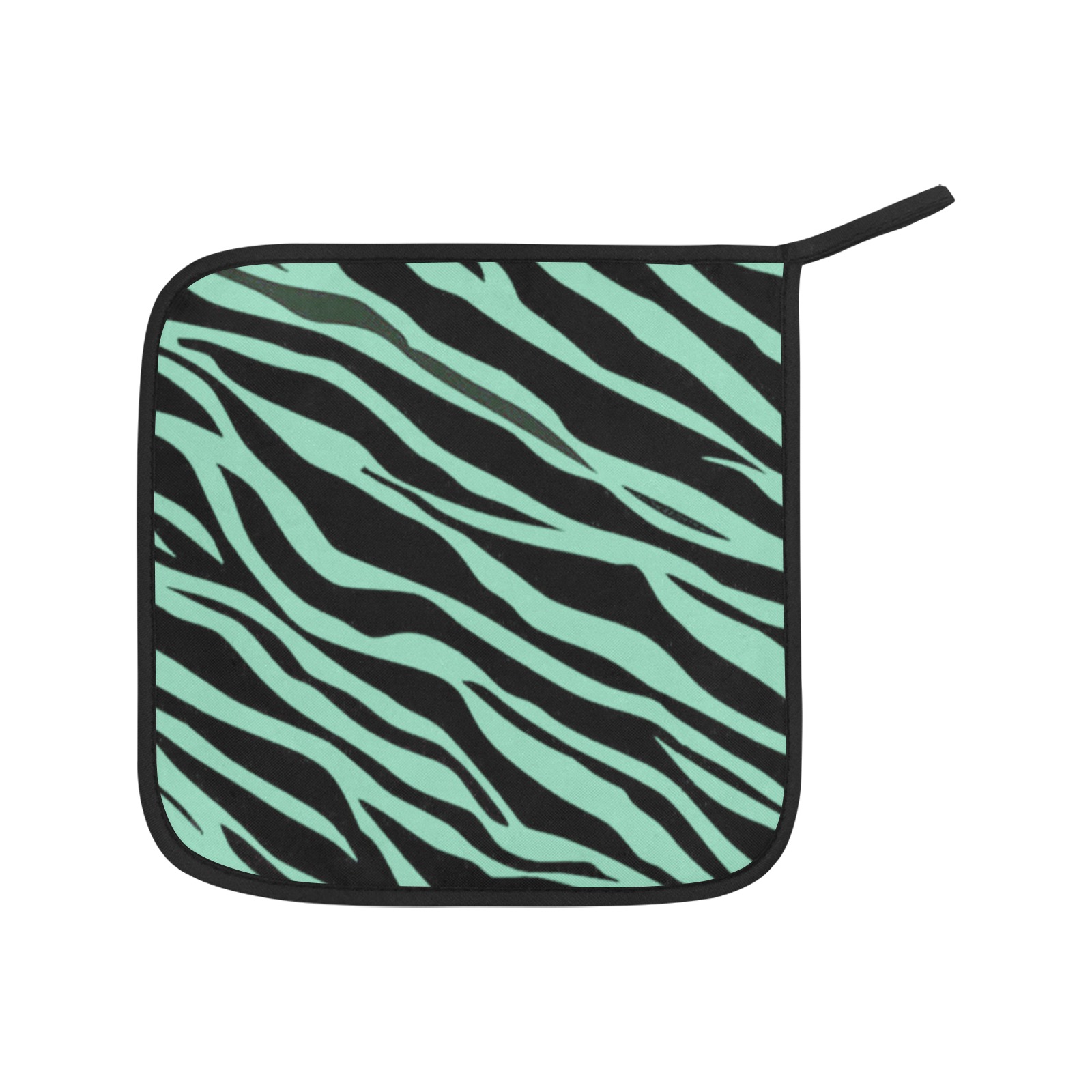 Mint Green Zebra Stripes Pot Holder (2pcs)