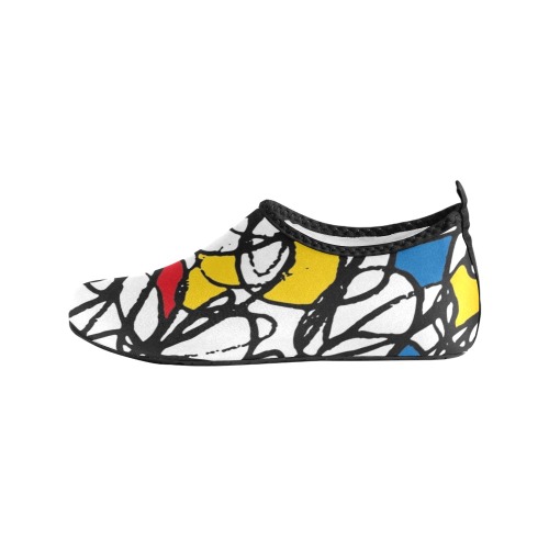 Mondrian Doodle Scribble Kids' Slip-On Water Shoes (Model 056)