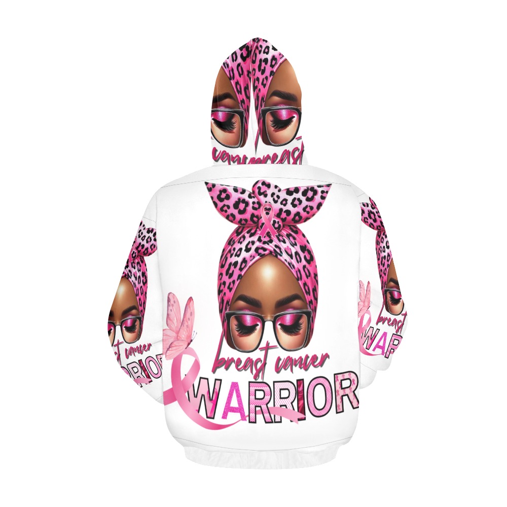 BREAST CANCER WARROR All Over Print Hoodie for Women (USA Size) (Model H13)