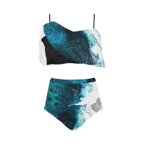 Ocean And Beach High Waisted Ruffle Bikini Set (Model S13)