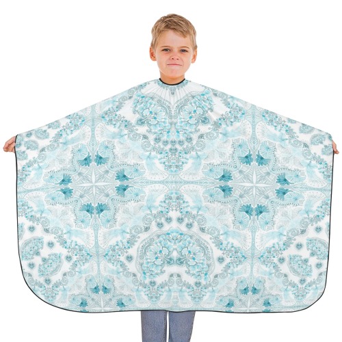 sweet nature-turquoise Hair Cutting Cape for Kids