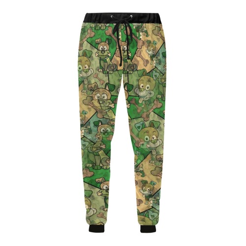Camouflage Dogs by Nico Bielow Men's All Over Print Sweatpants (Model L11)