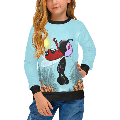 Mizz Ladybug Girls' All Over Print Crew Neck Sweater (Model H49)