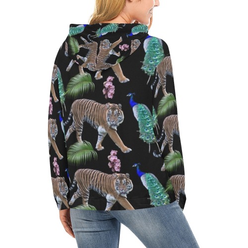 Tropical All Over Print Hoodie for Women (USA Size) (Model H13)