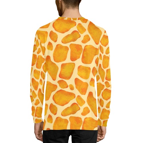 Giraffe Print Men's Pajama Top with Custom Cuff