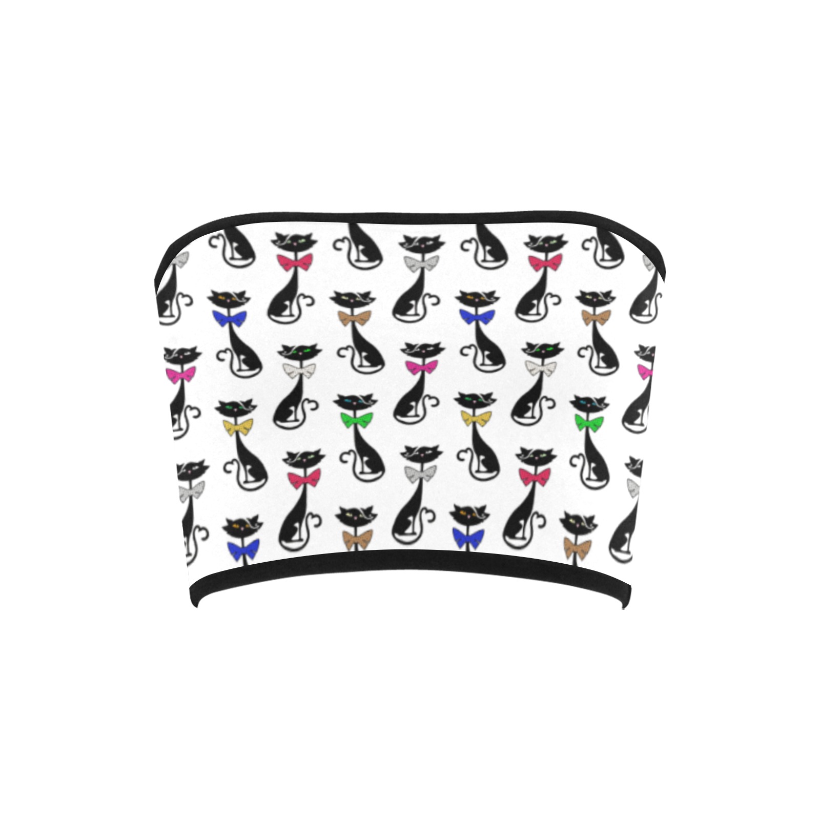 Black Cats Wearing Bow Ties Bandeau Top