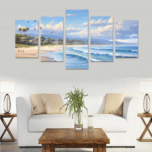 Perfect Sky on the Beach Canvas Print Sets C (No Frame)