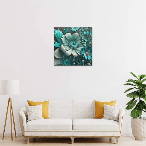 April Showers bring May Flowers Upgraded Canvas Print 16"x16"