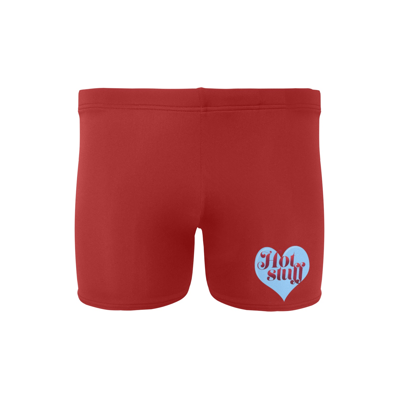Hot Stuff Blue Heart on Red Men's Swimming Trunks (Model L60)