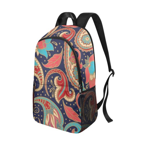 Vintage Paisley Fabric Backpack with Side Mesh Pockets (Model 1659)