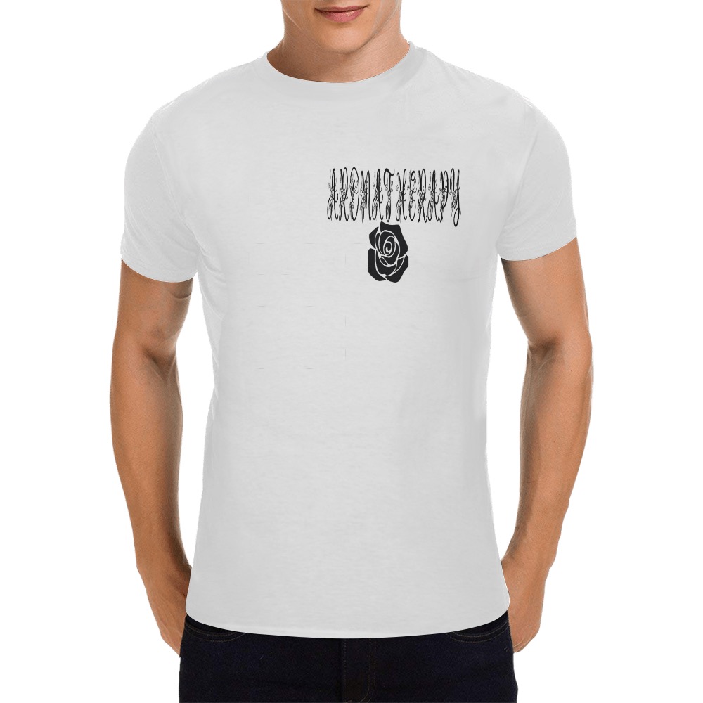 Aromatherapy Apparel Black rose T-Shirt White Men's T-Shirt in USA Size (Front Printing Only)
