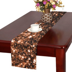 Bronze orange brown copper faux glitters sparkles Table Runner 16x72 inch