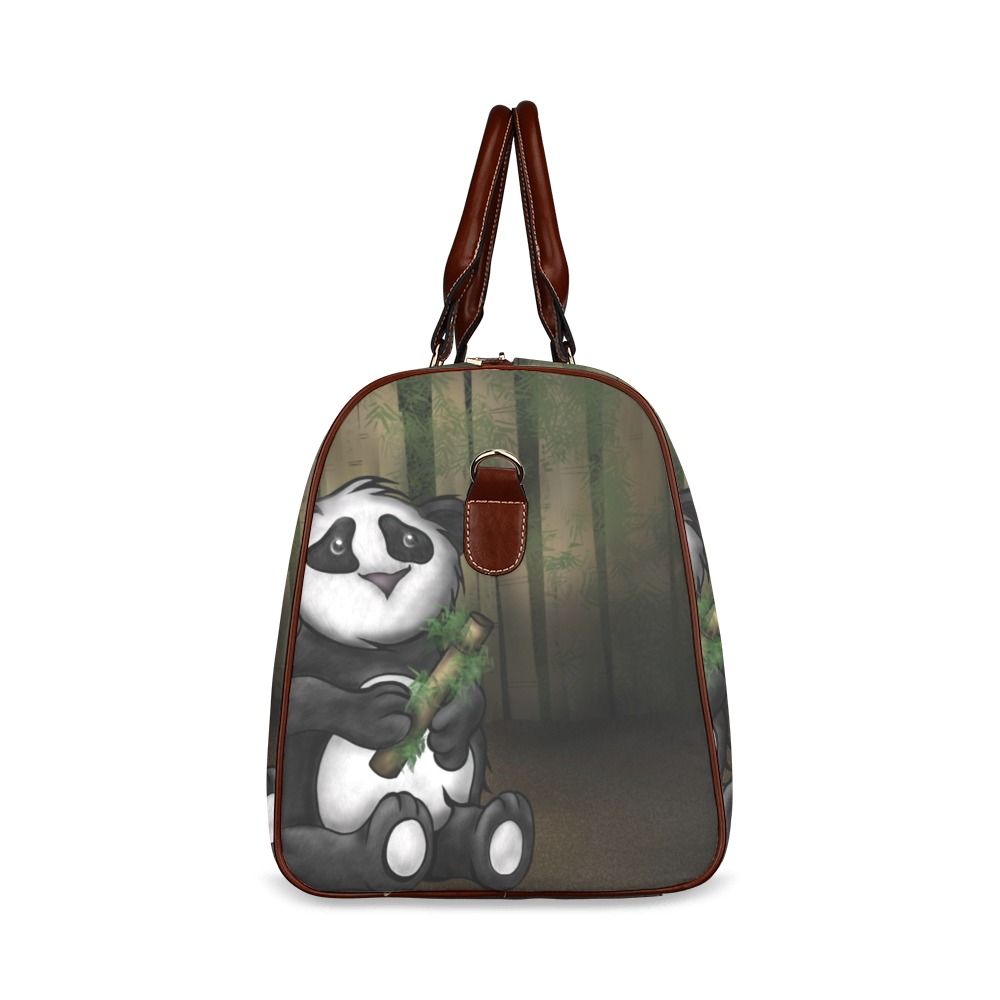 Cute Panda Bamboo.jpg Waterproof Travel Bag/Large (Model 1639)