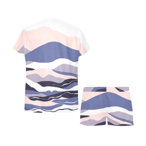 Modern abstract landscape of strokes-1 Women's Short Pajama Set