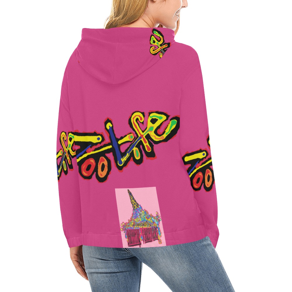ZL.LOGO.HOTPNK All Over Print Hoodie for Women (USA Size) (Model H13)