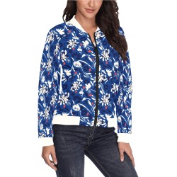 Brushstrokes floral garden BP All Over Print Bomber Jacket for Women (Model H36)