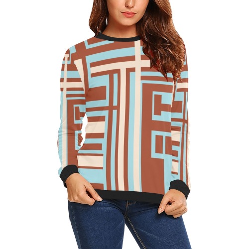 Model 1 All Over Print Crewneck Sweatshirt for Women (Model H18)
