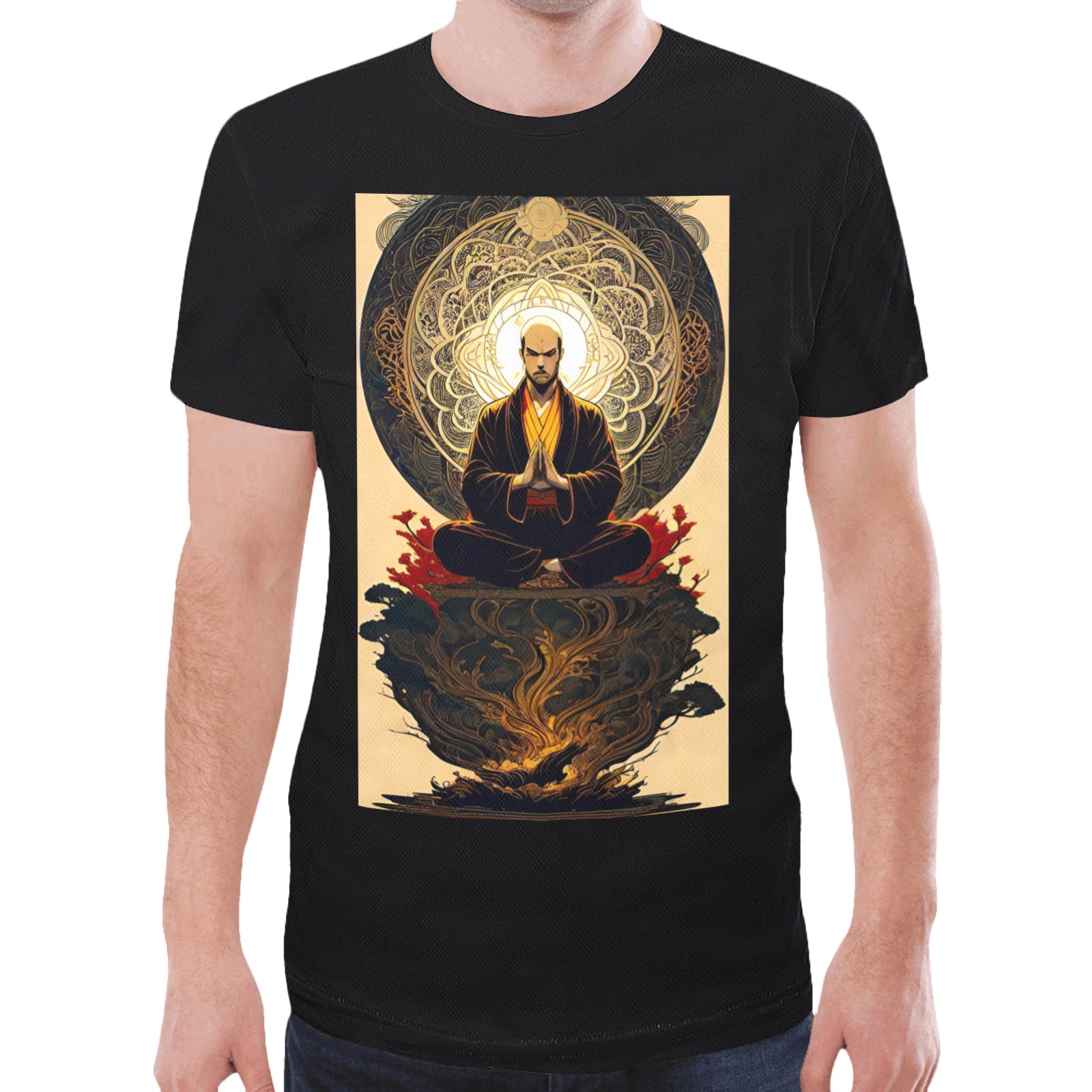 Shaolin Monk Fantasy Art 05 New All Over Print T-shirt for Men (Model T45)