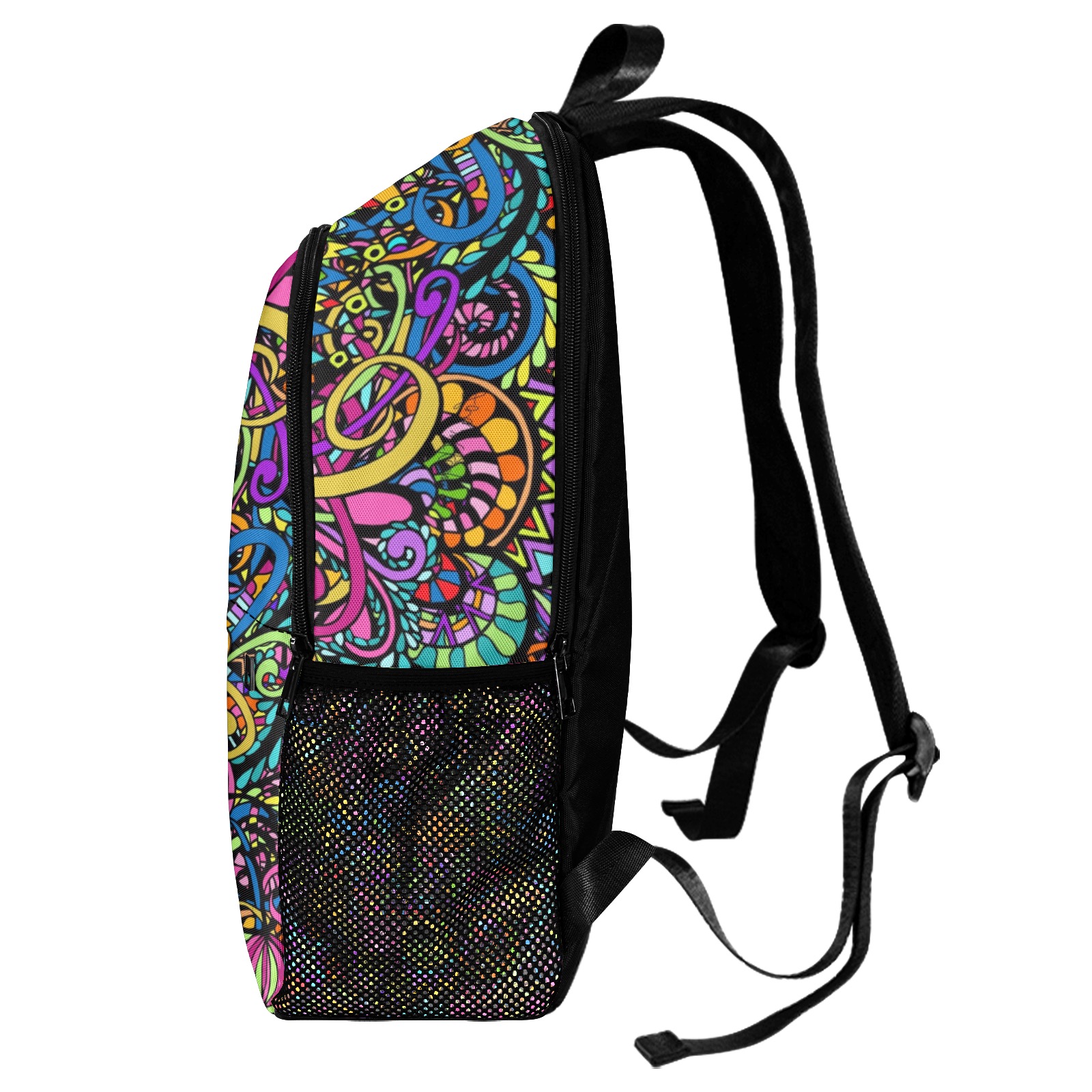 Renaissance Fair Fabric Backpack with Side Mesh Pockets (Model 1659)