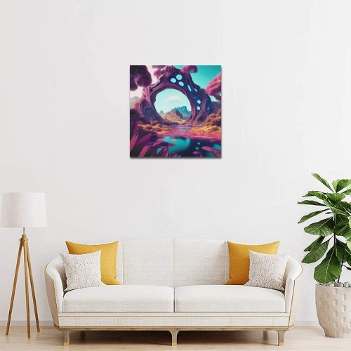 psychedelic landscape 6 Upgraded Canvas Print 16"x16"