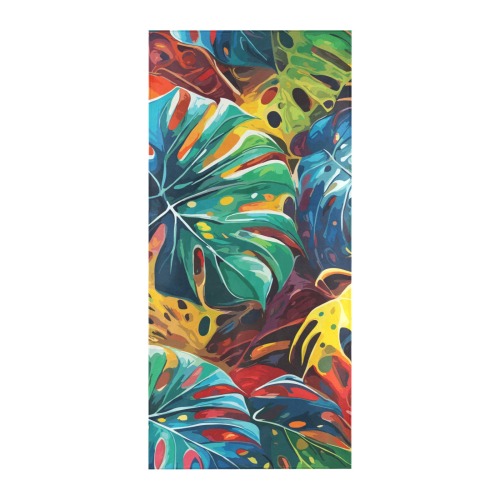 Monstera leaves. Colorful abstract art. Beach Towel 32"x 71"