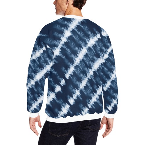 Indigo Tie dye 023 All Over Print Crewneck Sweatshirt for Men (Model H18)