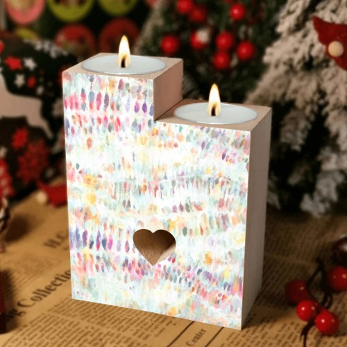 Watercolor, pastel color, Wooden Candle Holder (Without Candle)
