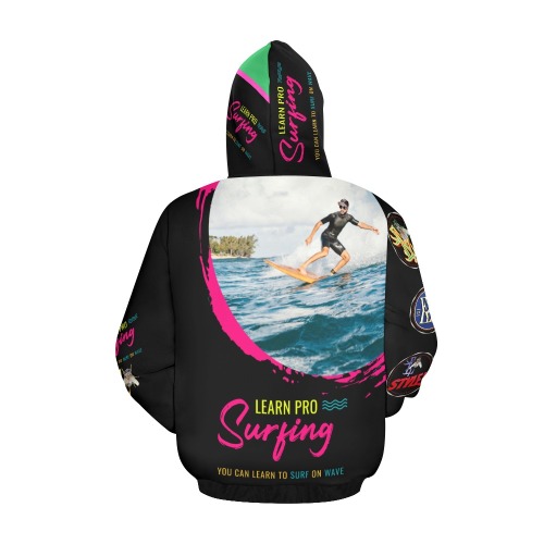Learn Pro Surfing Collectable Fly All Over Print Hoodie for Men (USA Size) (Model H13)