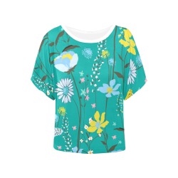 sweet-vintage-pastel-seamless-pattern_44285-372 Women's Batwing-Sleeved Blouse T shirt (Model T44)