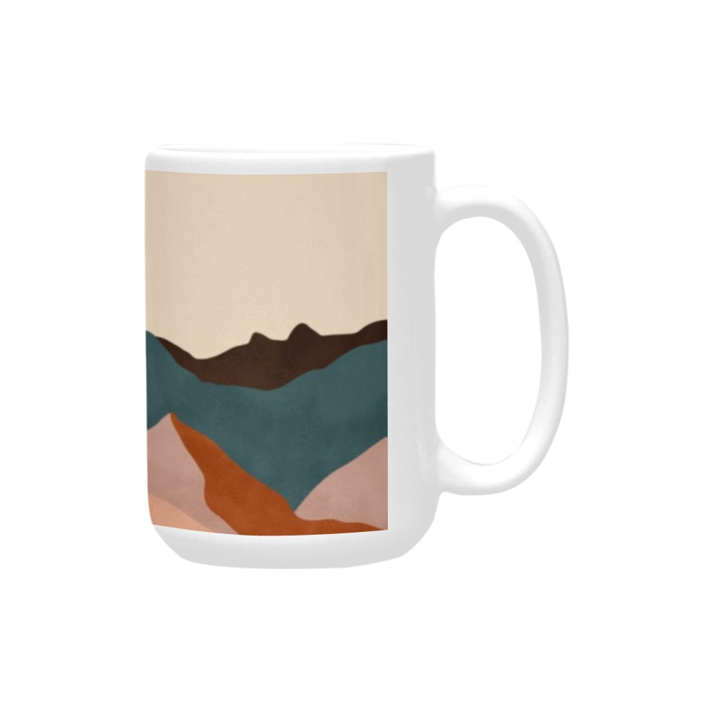 Landscape mountain sunset Custom Ceramic Mug (15OZ)