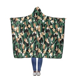 Toucans in banana leaf 55P Flannel Hooded Blanket 56''x80''