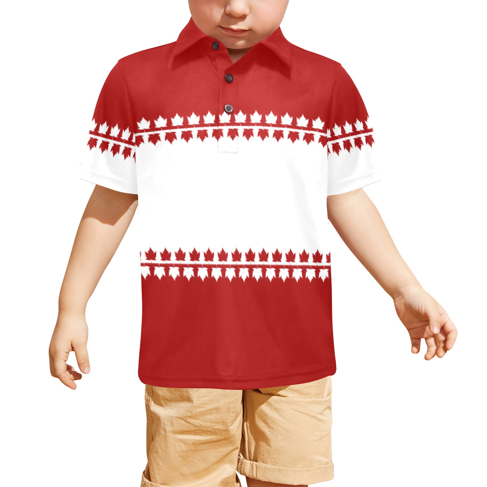 Kid's Classic Canada Team Shirts Little Boys' All Over Print Polo Shirt (Model T55)