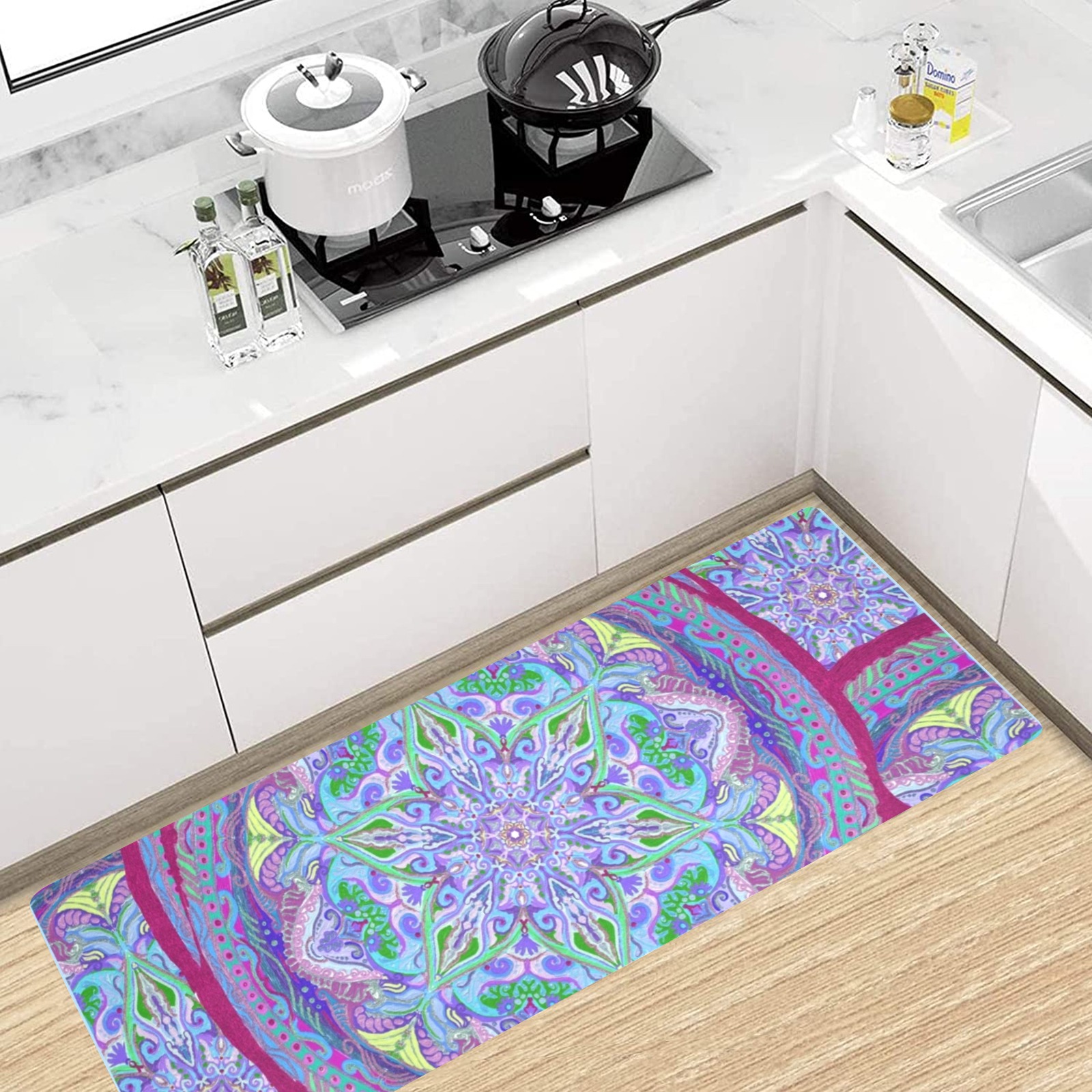 embroidery-purple Kitchen Mat 48"x17"